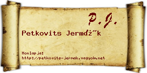Petkovits Jermák névjegykártya